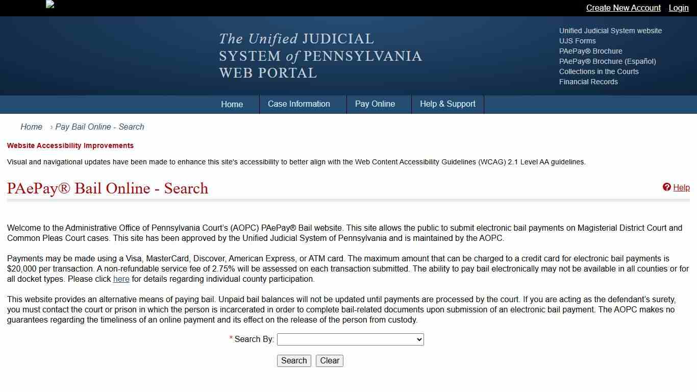 PAePay® Bail Online - Search